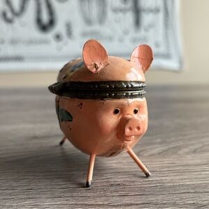 Pig Trinket Box Hinged 2002 Ranger International Metal